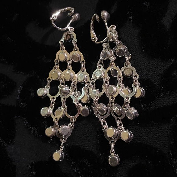 Vintage Avon Crystal Chandelier Earrings Sparkly - Picture 6 of 10